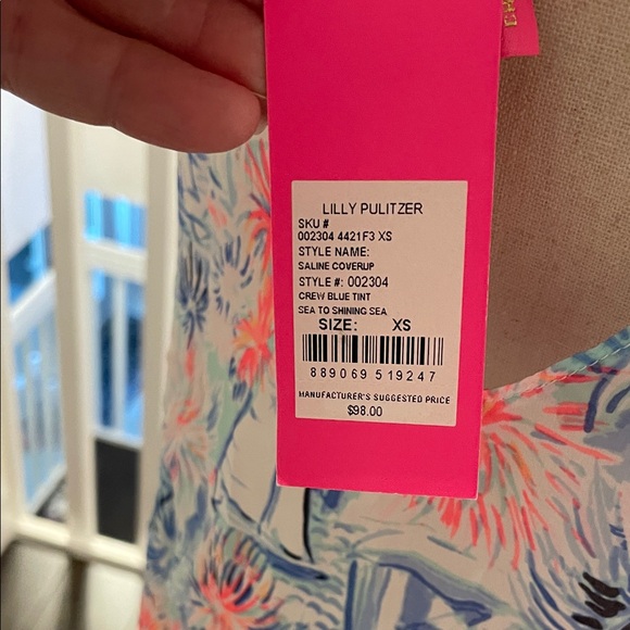 Lilly Pulitzer Blue and Pink Swim Cover Up - Picture 3 of 6